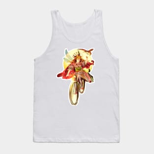 Fairy princess on bicycle with owl Tank Top